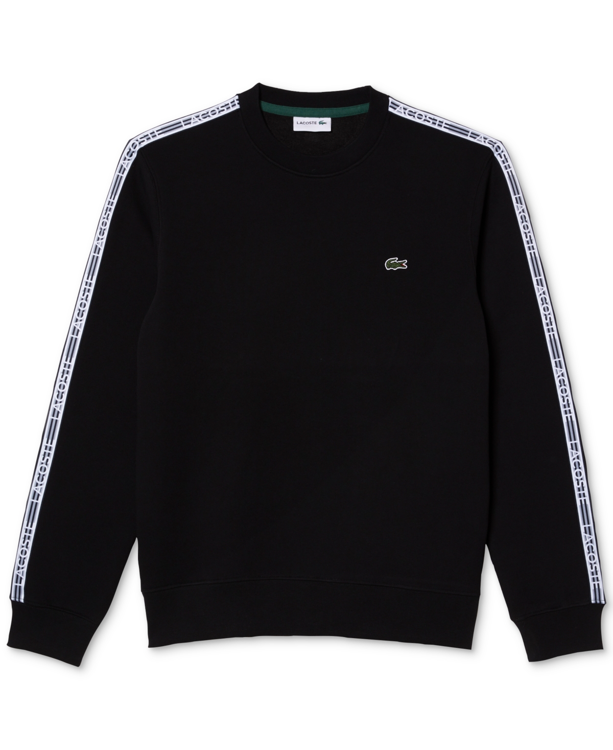 Lacoste Men's Logo-tape Crewneck Sweatshirt In Black