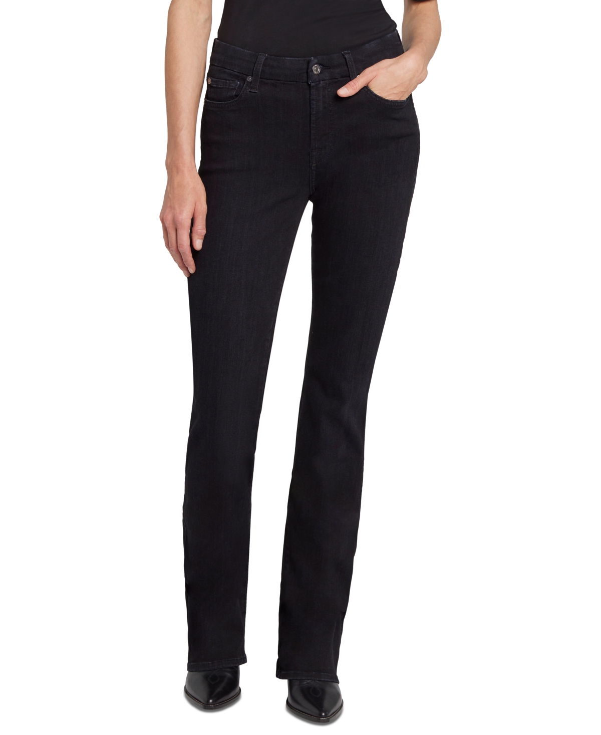 7 For All Mankind Women's Kimmie Mid-rise Bootcut Jeans In Black Rose
