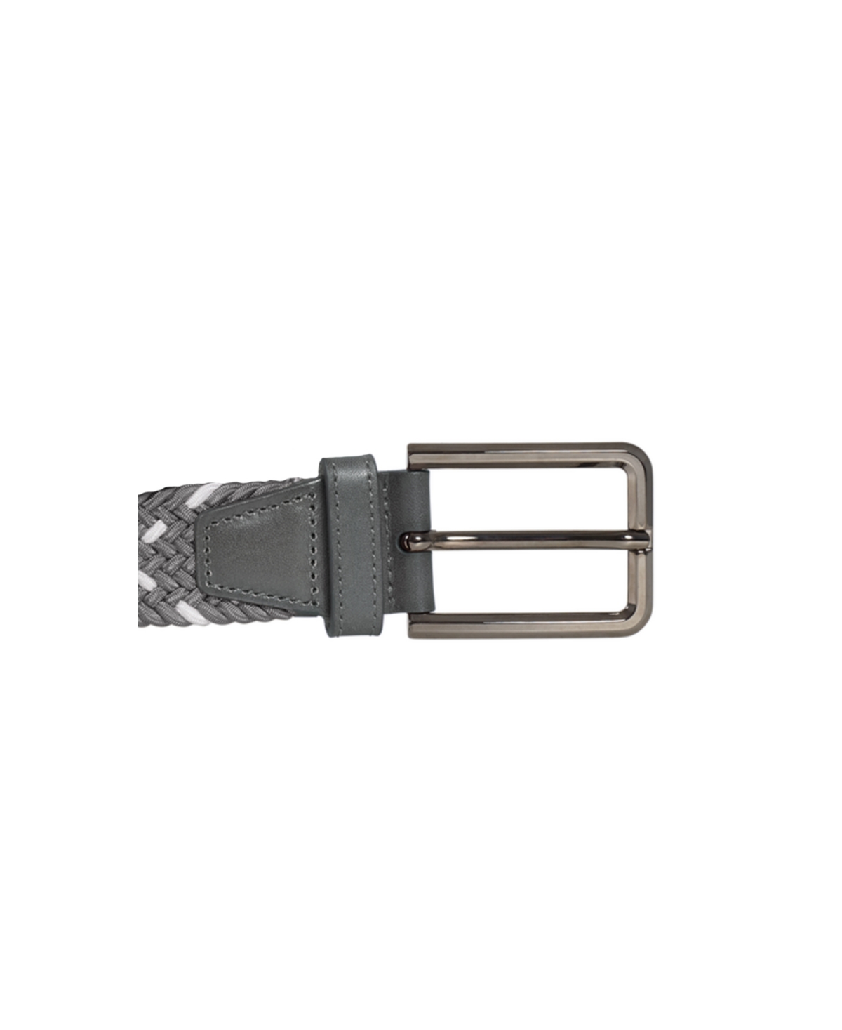 Shop Johnston & Murphy Men's Woven Stretch Knit Belt In Gray,white