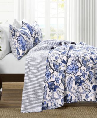 Cynthia Jacobean Reversible 3 Pc Quilt Set, King