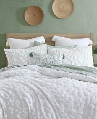 Chf Peri Home Chenille Laurel Comforter Sets In White
