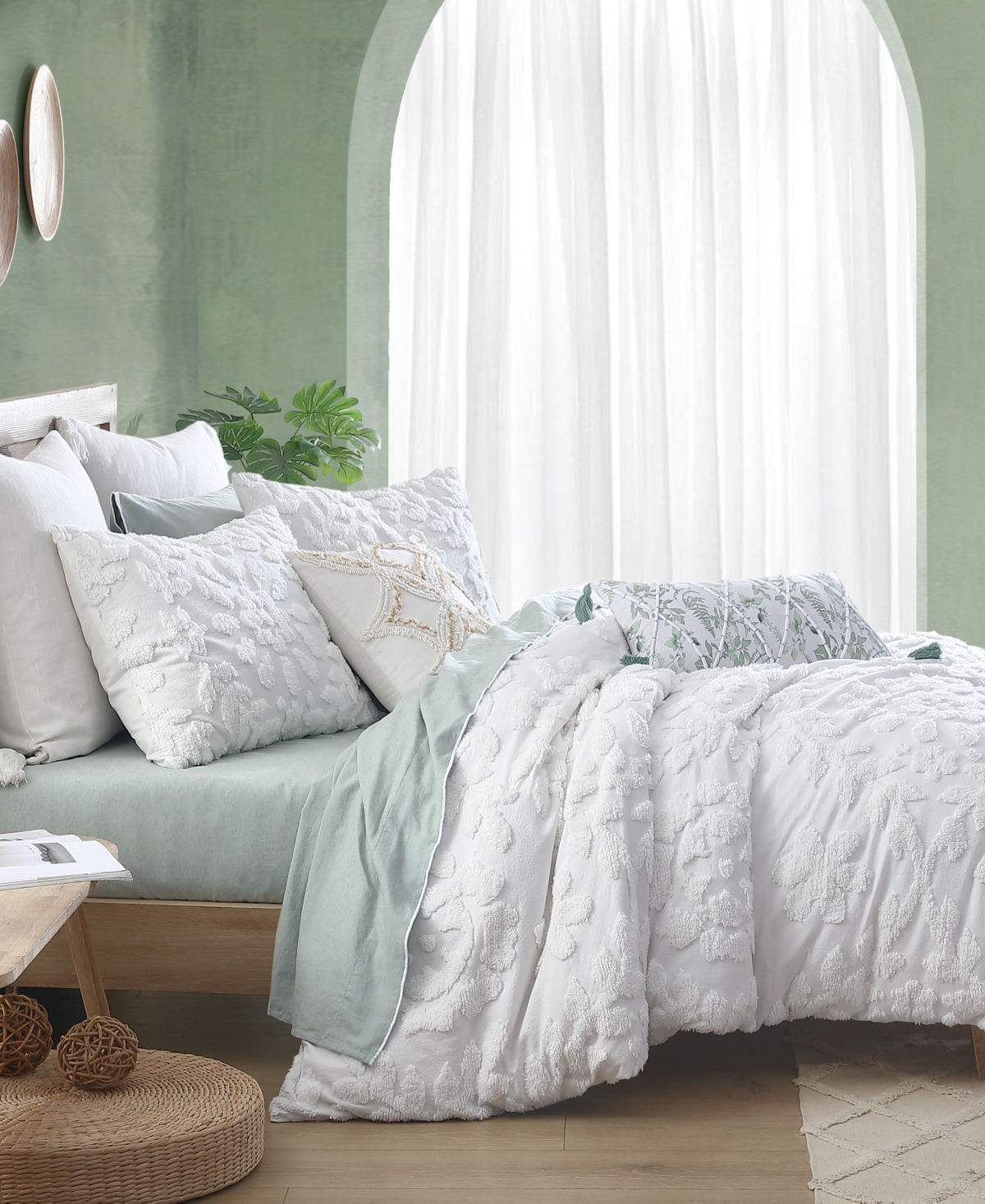 Chf Works Chenille Laurel 3-pc Comforter Set, Full/queen In White