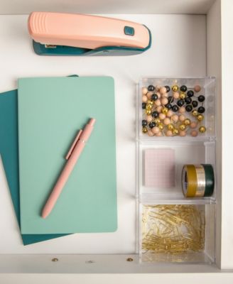 Martha Stewart Brody 3 Pack Stack and Slide Plastic Tray Office Desktop Organizer, 3" x 3.75"