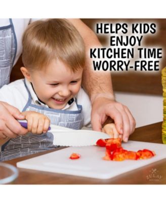 3-Piece Kids Knife Set for Real Cooking & Baking with Serrated Edges