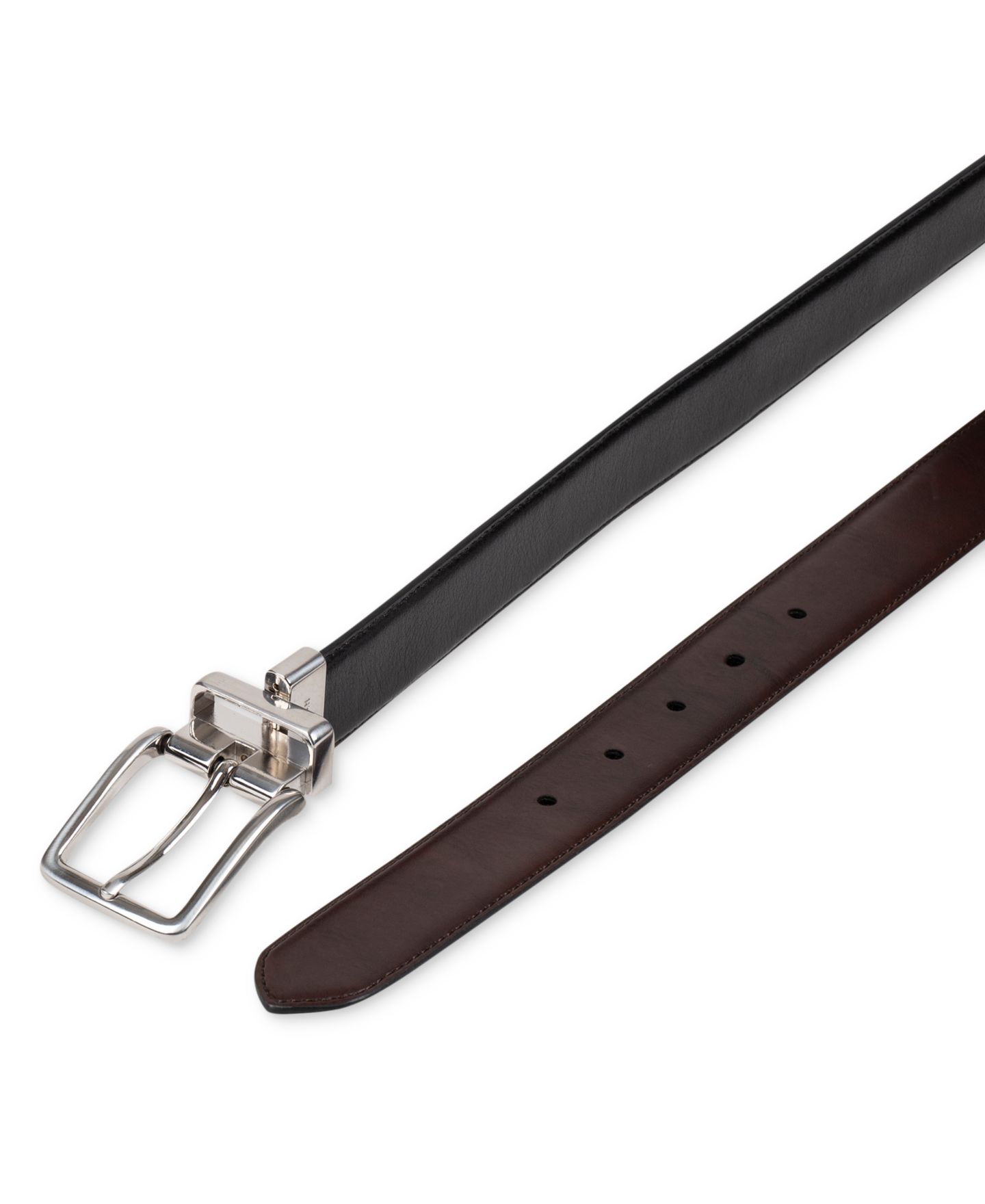 Мужской ремень Cole Haan 32MM Reversible Leather Dress Belt, цвет: Чёрный / Коричневый — фото 3