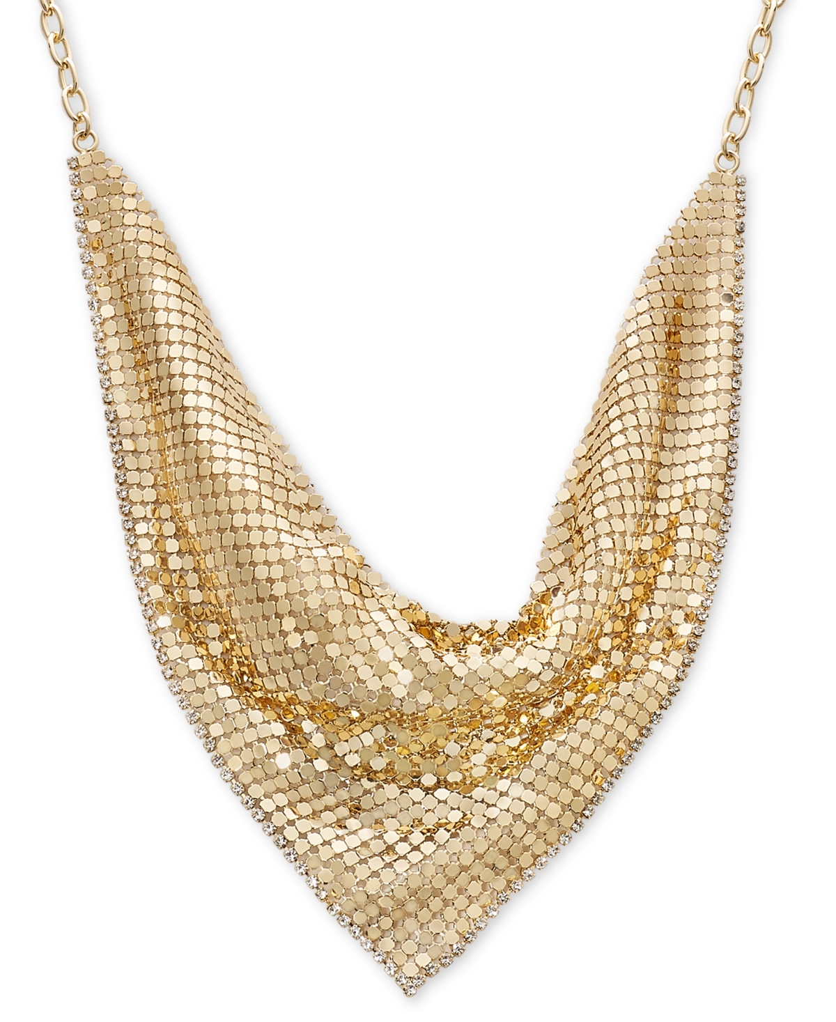 Inc International Concepts Crystal-edged Mesh Statement Necklace, 17" + 3" Extender, Created For Macy's In Gold
