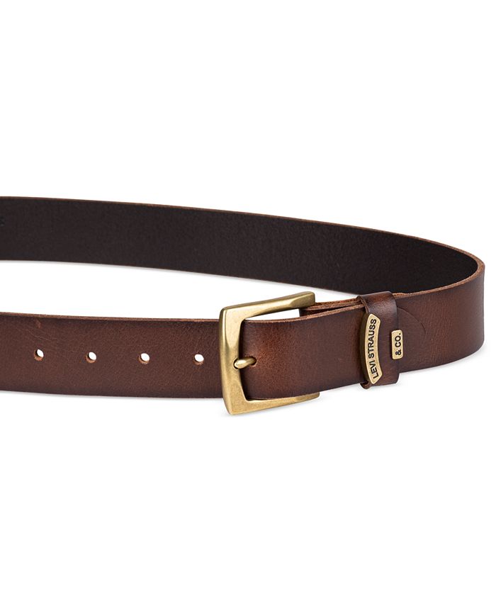Levi's Men's Gold Buckle Leather Belt - Macy's