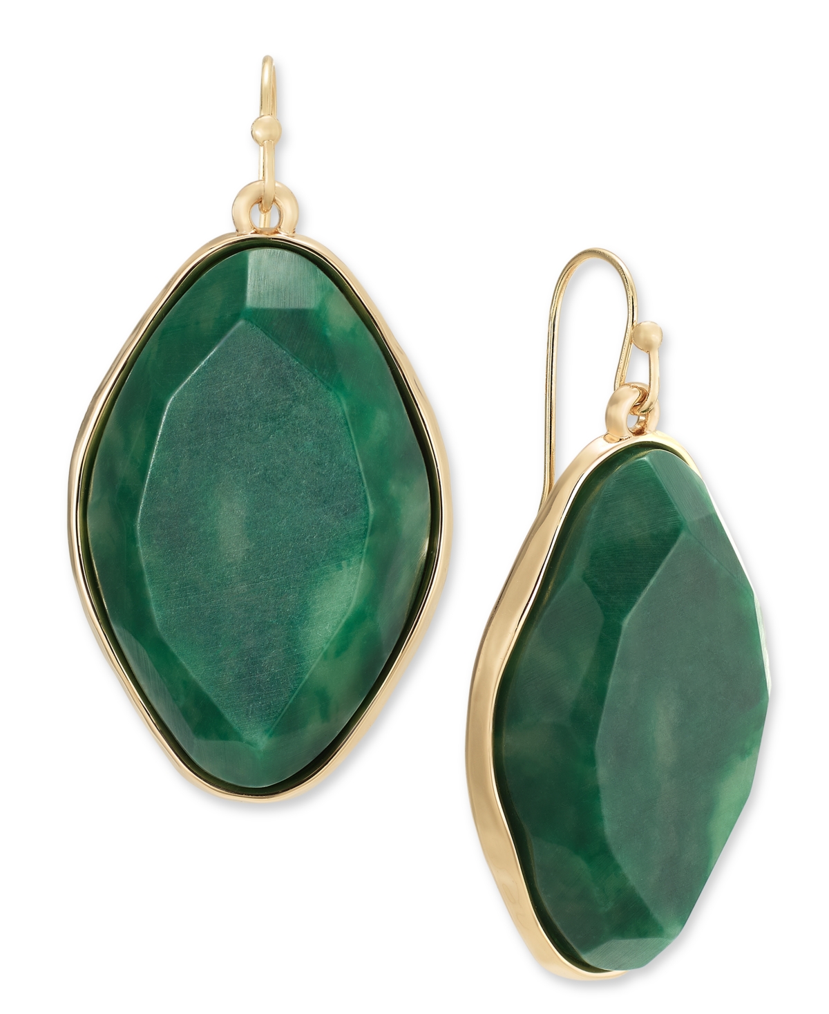 Style & Co Oval Color Stone Drop Earrings, Created For Macy's In Green