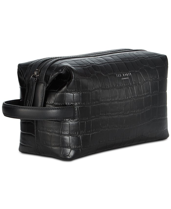 Ted Baker Men's Roye Croc-Embossed Leather Wash Bag - Macy's