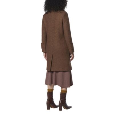 Regine Sb Women's Soft Wool Boucle Coat With Back Vent