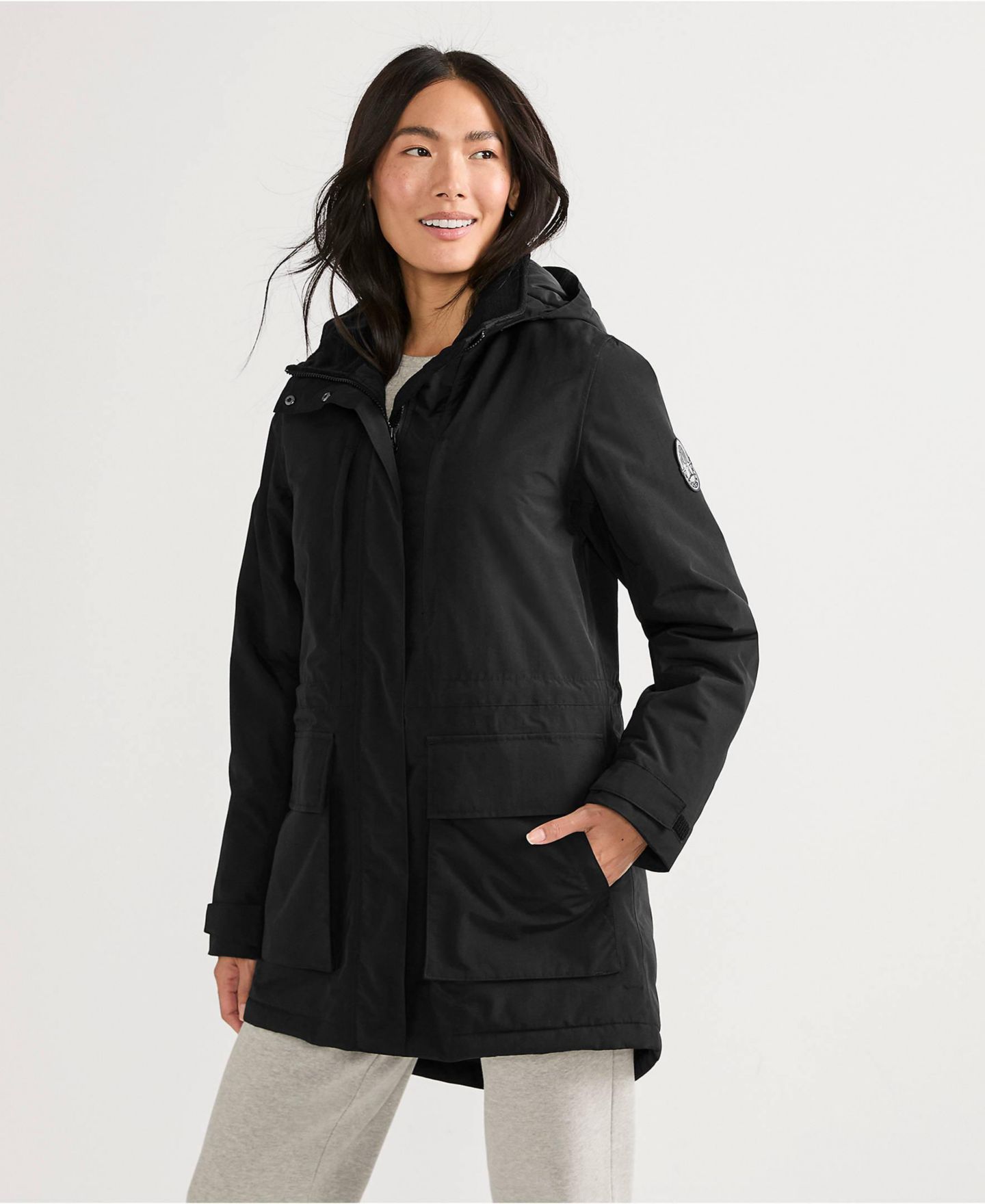 Женская куртка Lands' End Squall Waterproof Insulated, цвет: Чёрный — фото 1