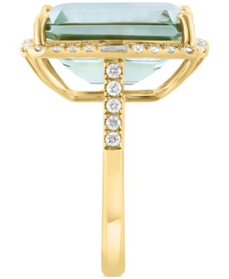 EFFY&reg; Amethyst (10-3/4 ct. t.w.) & Diamond (3/8  ct. t.w.) Halo Ring in 14k Gold (Also available in Citrine, Green Quartz & Black Onyx)