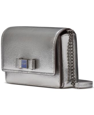 kate spade new york - Morgan Bow Embellished Metallic Leather Flap Chain Wallet