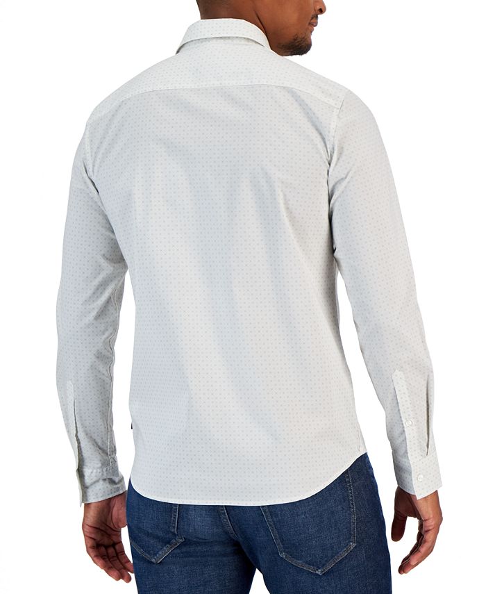 Michael Kors Men's Stretch Button-Front Long Sleeve Foulard Shirt - Macy's
