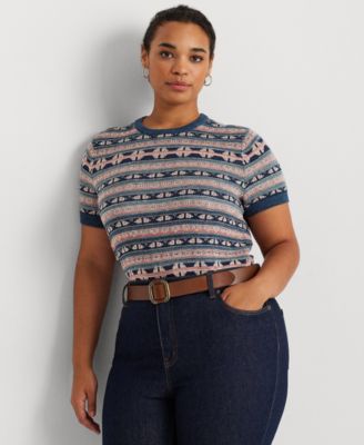 Lauren Ralph Lauren - Plus Size Short-Sleeve Sweater
