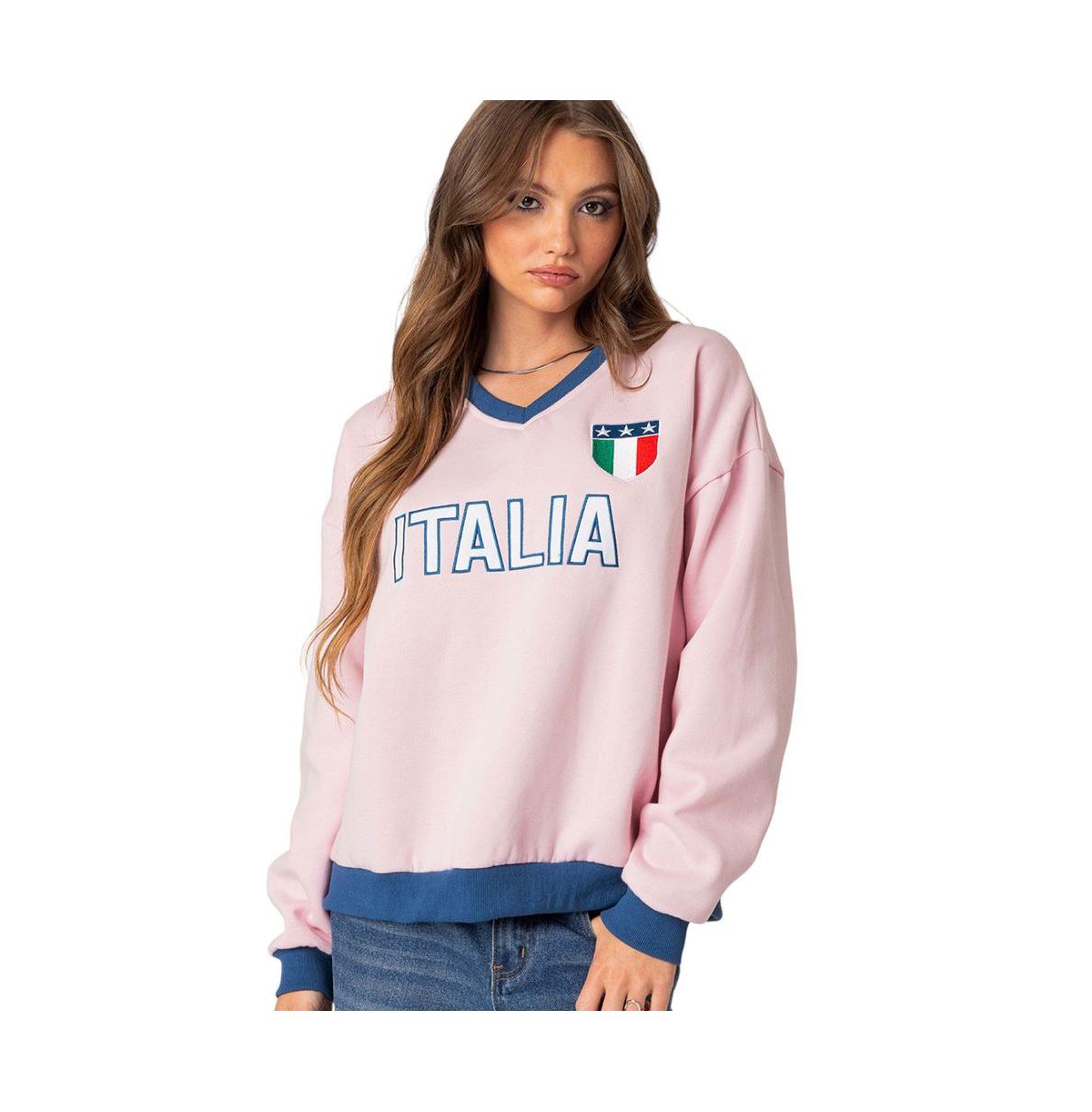 Edikted Women's Italy oversized sweatshirt - Light-pink