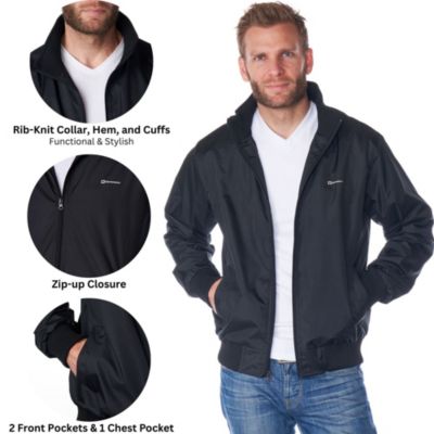 Men's Lightweight Bomber Jacket Casual Windbreaker Varsity Coat
