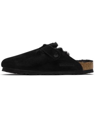 Women's Boston Shearling Suede Leather Clogs from Finish Line