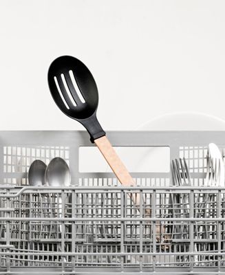 Gourmet Series Nylon Slotted Spoon with Black Head Handle, 14"