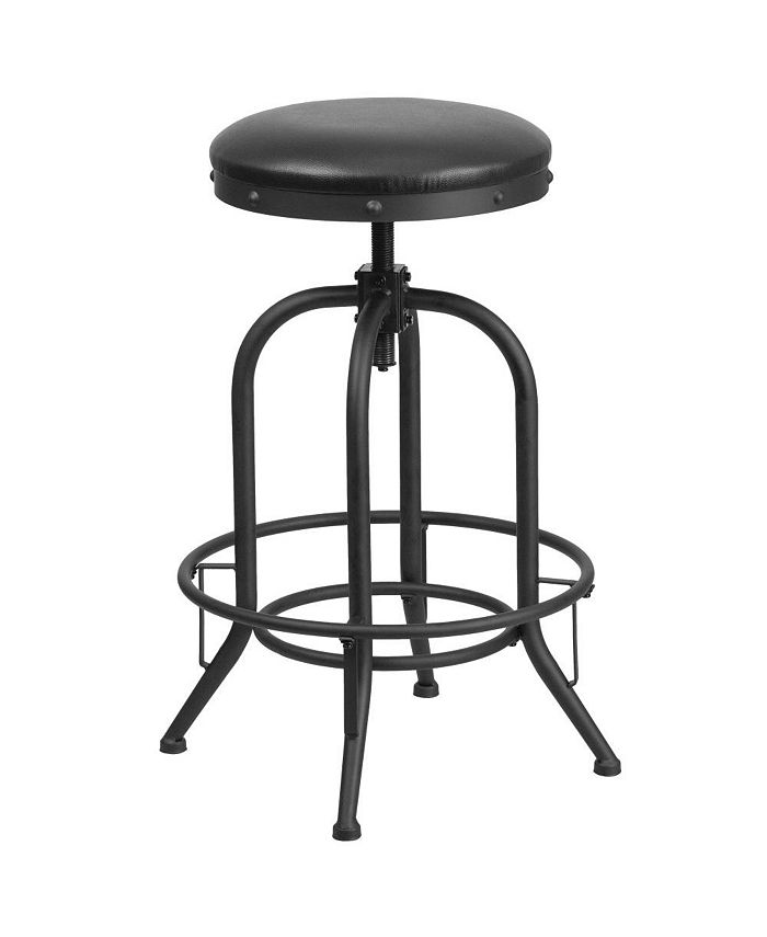 MERRICK LANE Adrienne Barstool Contemporary Backless Stool With Swivel