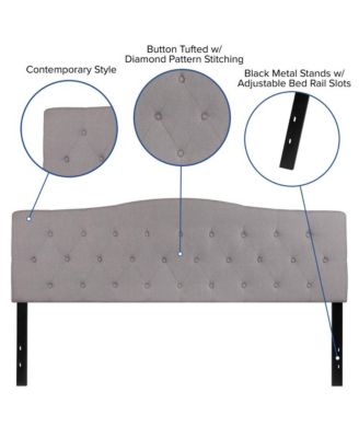 Arched King Button Tufted Upholstered Headboard