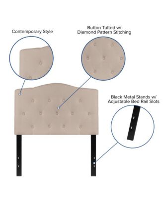 Arched Twin Button Tufted Upholstered Headboard