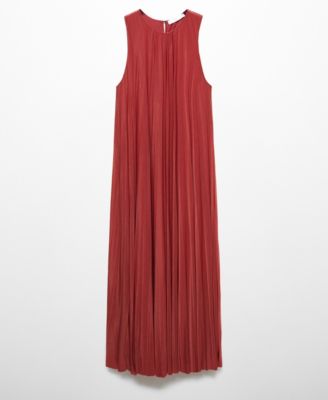 open lace back dress Mango Womens Pleated Panel Dress main image 0