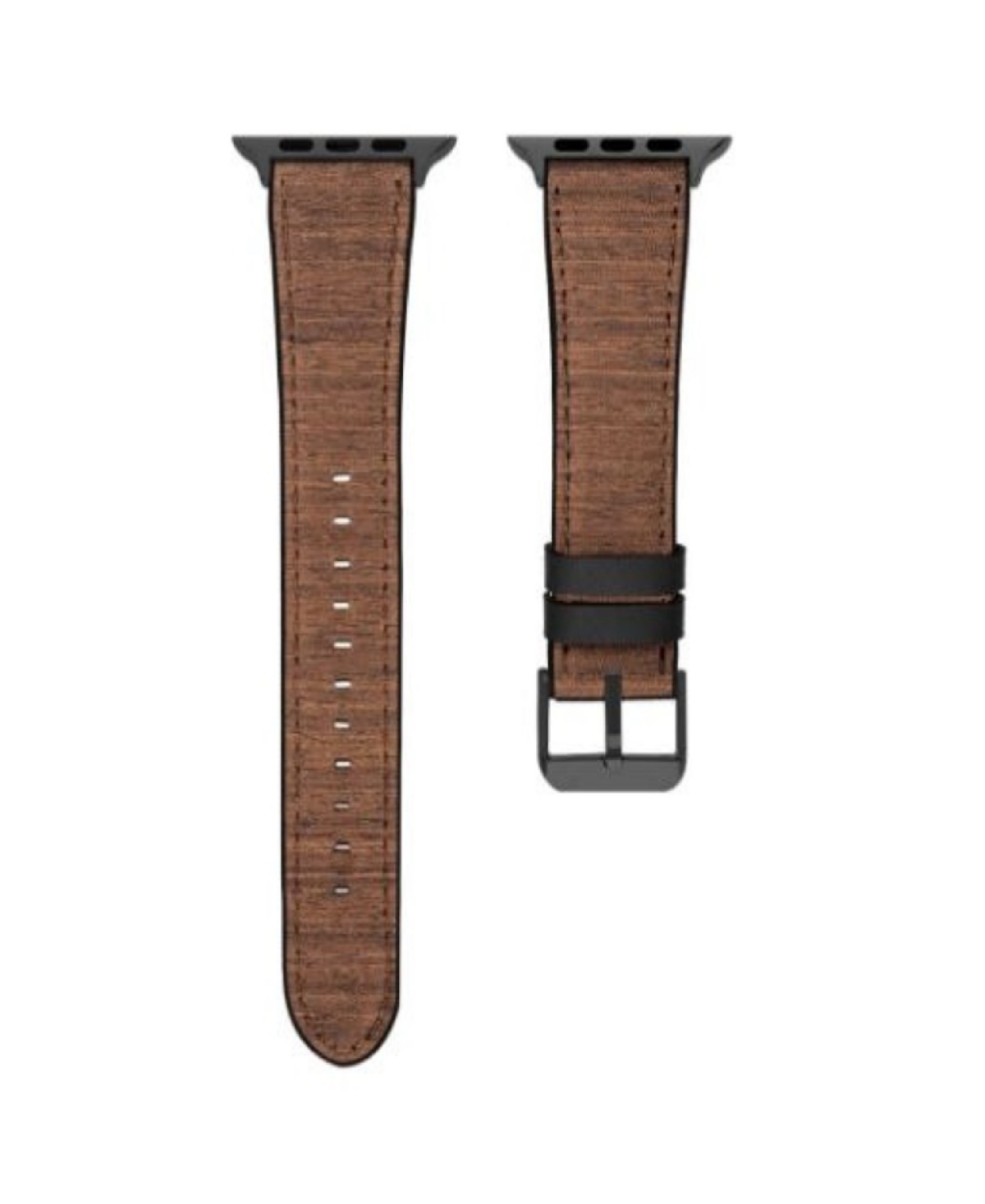Men's Brown Polyurethane Leather Strap Compatible for 42mm, 44mm Apple Watch - Brown