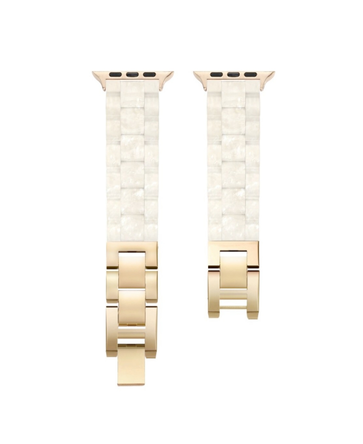 Women's Gold-Tone Alloy White Resin Strap Compatible for 38mm, 40mm Apple Watch - Two Tone