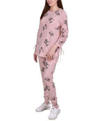 Petite Drawstring Sleeve Top and Jogger Set, 2 Piece