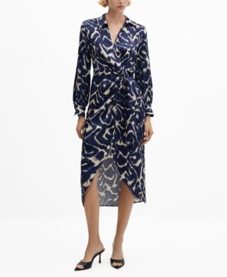 MANGO Women's Flowy Knotted Dress - Macy's