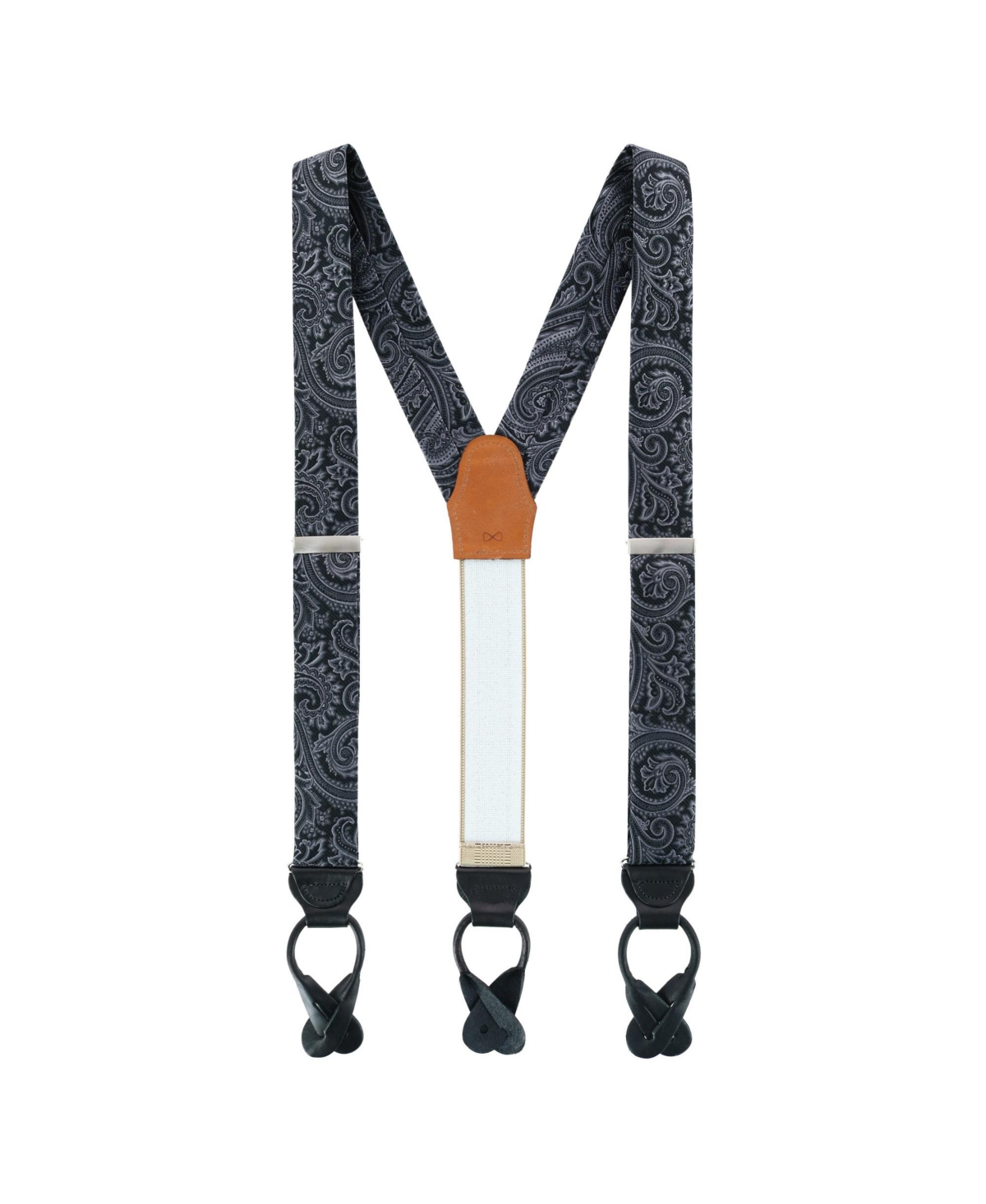 Navy diagonal silk braces  Accessories \ Accessories \ Suspenders