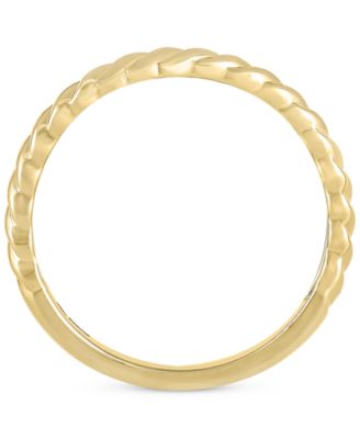 Diagonally Textured Polished Wedding Band in 14k Gold