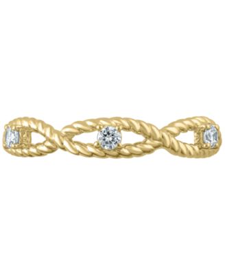 IGI Certified Diamond Braided Rope Band (1/4 ct. t.w.) in 14k Gold