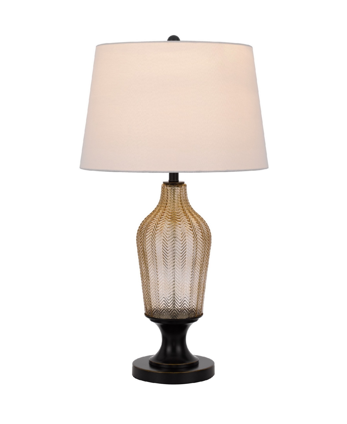 Shop Cal Lighting 30.5" Height Glass Table Lamp In Smoked,dark Bronze