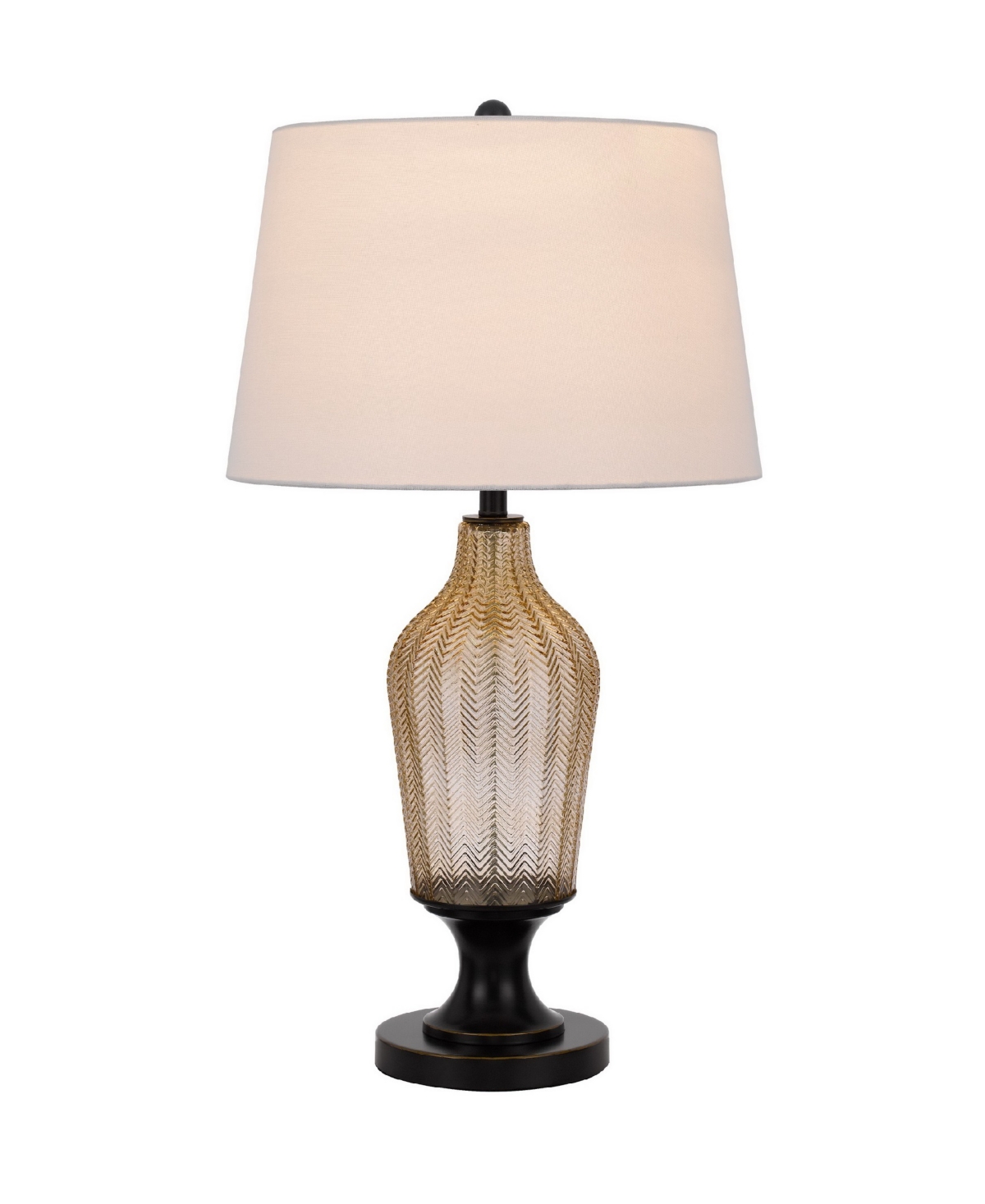 Cal Lighting 30.5" Height Glass Table Lamp In Smoked,dark Bronze