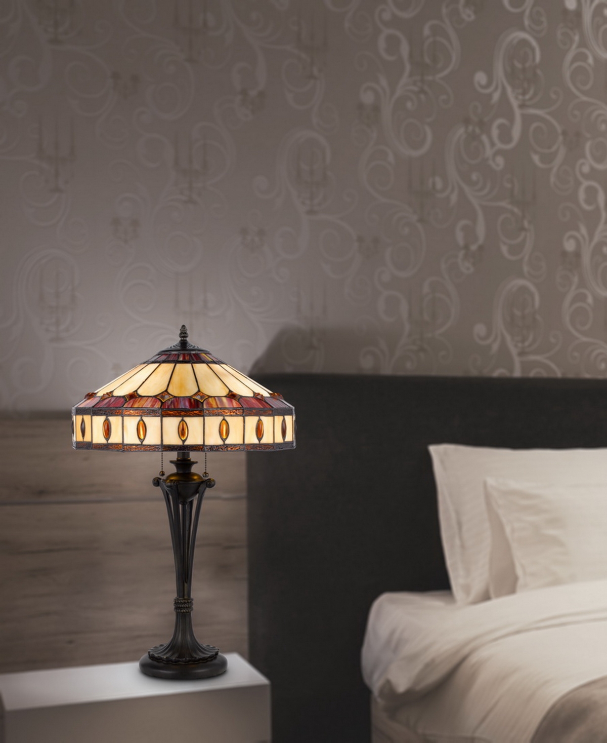 Cal Lighting 26" Height Resin Table Lamp In Black