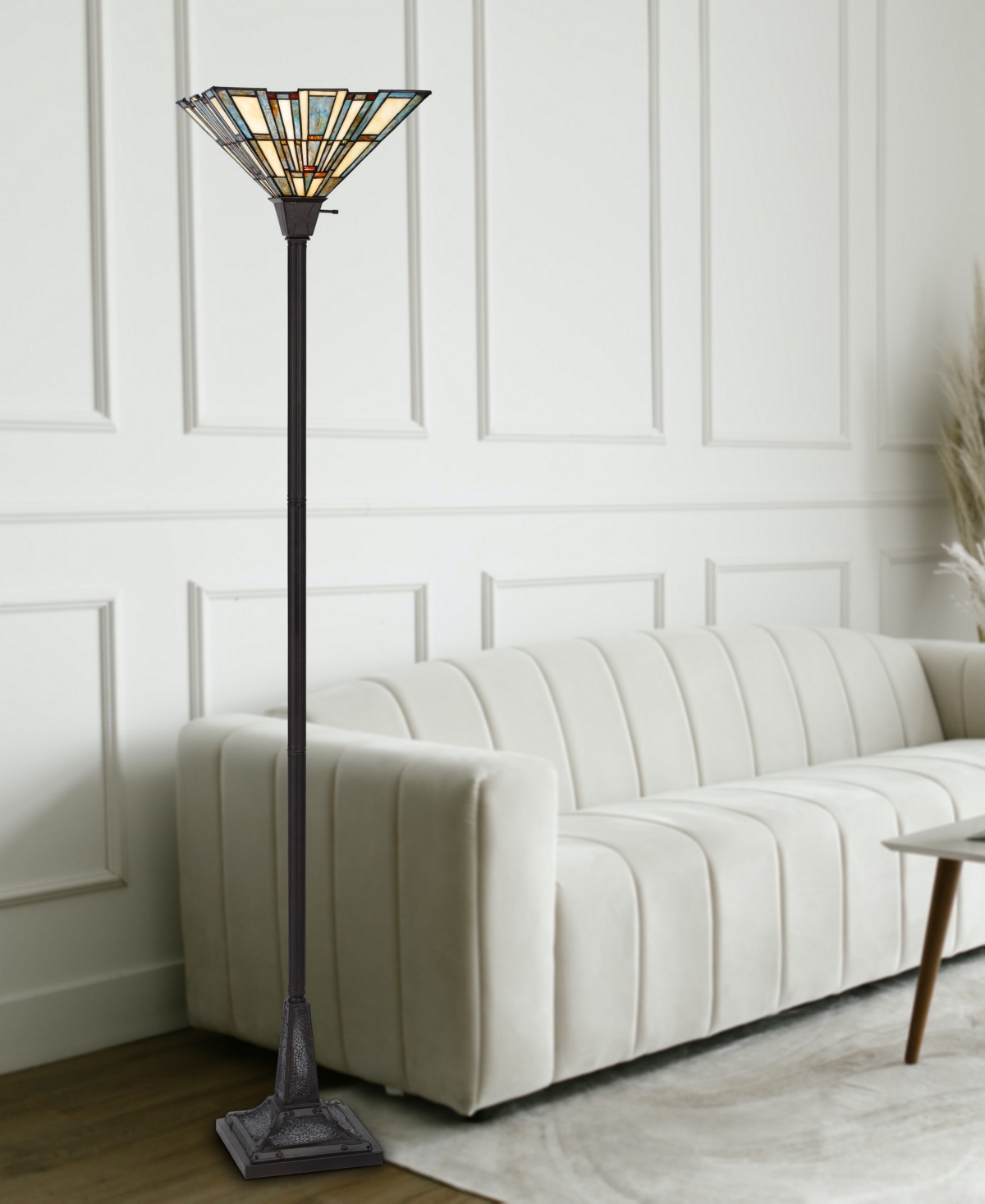 Cal Lighting 72" Height Metal And Resin Torchiere In Dark Bronze