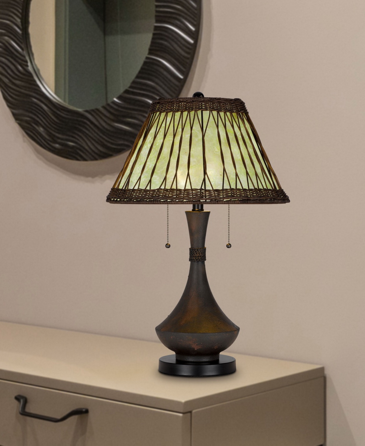 Cal Lighting 25.5" Height Metal And Resin Table Lamp In Dark Bronze