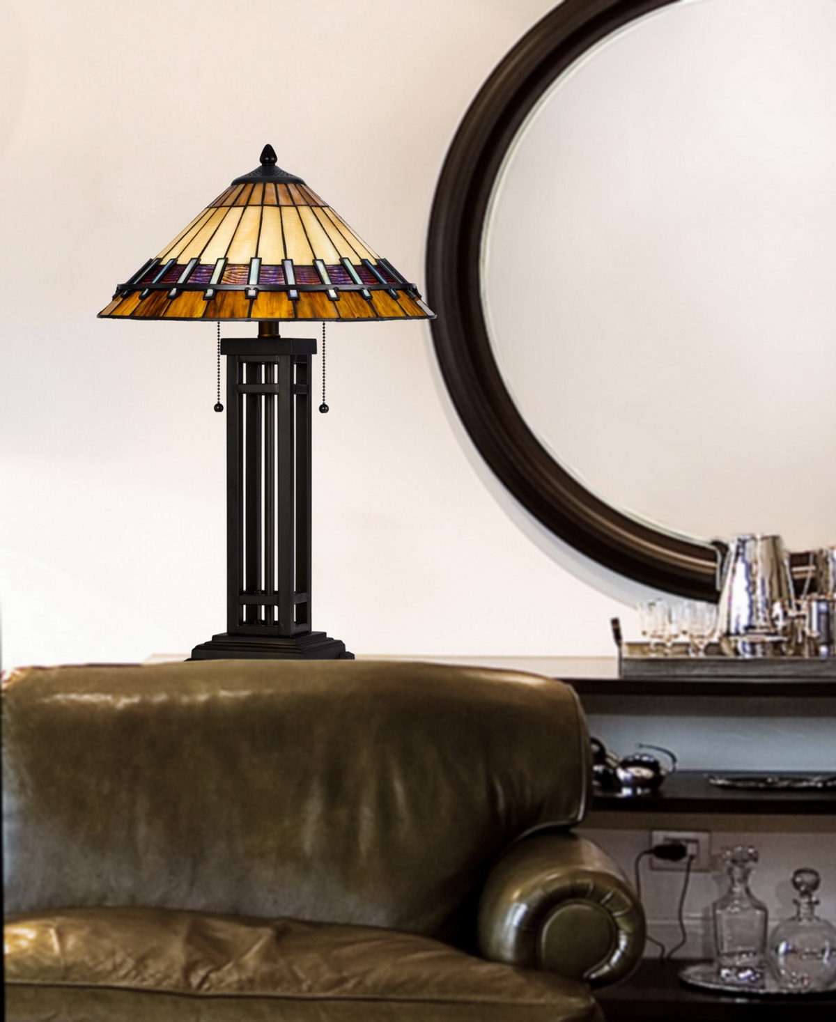 Cal Lighting 25.5" Height Metal And Resin Table Lamp In Dark Bronze