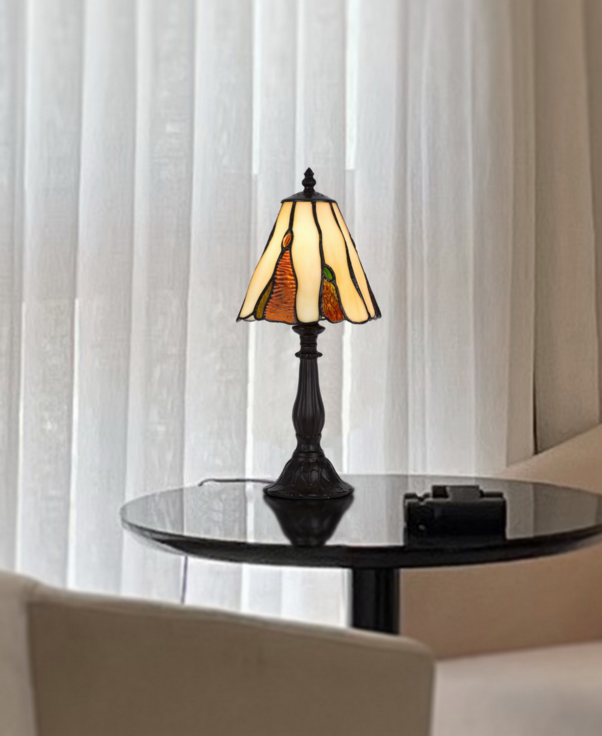 Cal Lighting 14" Height Metal And Resin Accent Lamp In Dark Bronze