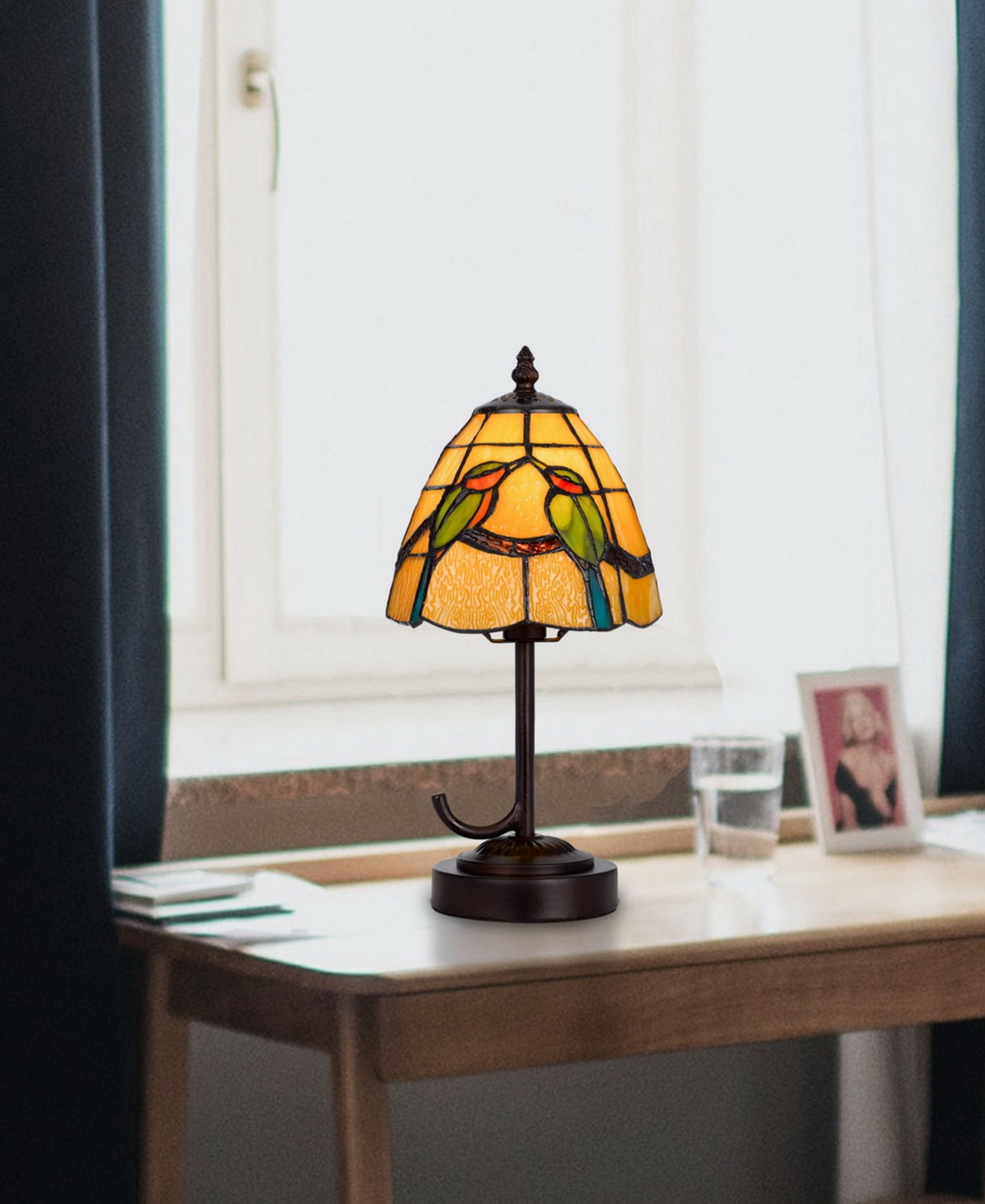 Cal Lighting 13" Height Metal And Resin Accent Lamp In Dark Bronze