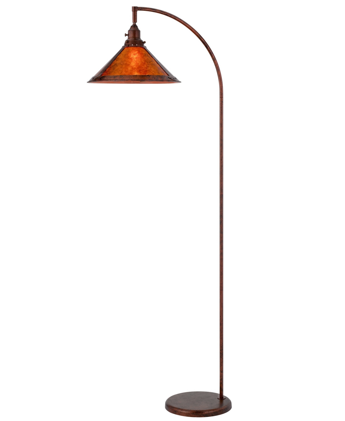 Cal Lighting Downbridge 65" Height Metal Arc Floor Lamp With Shade In Rust