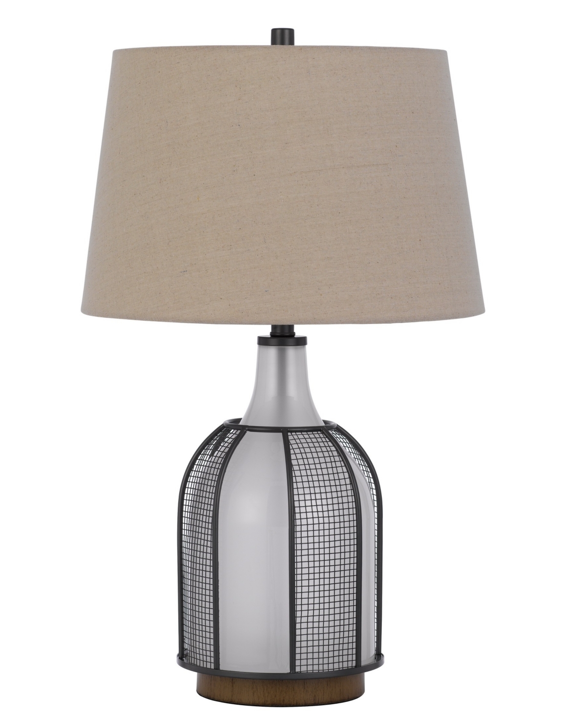 Cal Lighting Morgan 28" Height Table Lamp With Mesh Grill In Frost,black