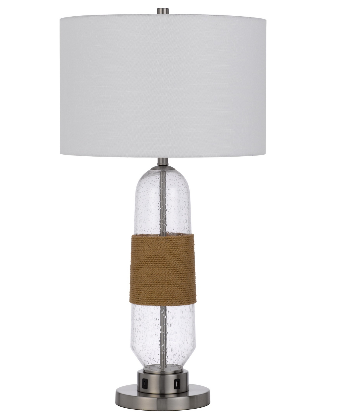 Cal Lighting Everett 32.5" Height Table Lamp With Accents In Glass,burlap