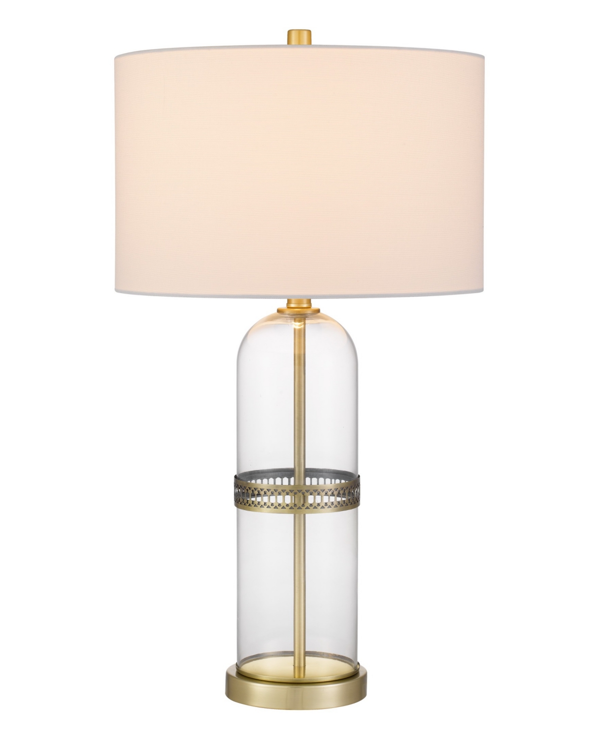 Shop Cal Lighting Lenoir 28" Height Glass Table Lamp Set In Antique Brass,glass