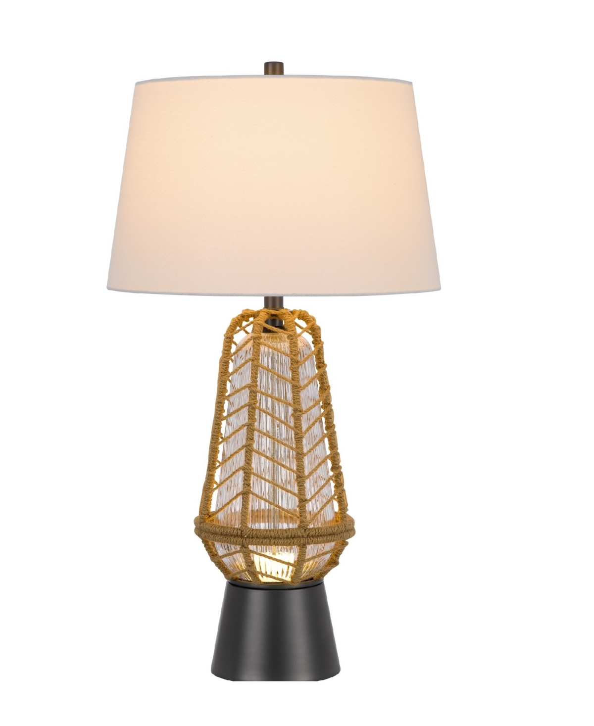Shop Cal Lighting Hanko 31" Height Metal Table Lamp In Burlap,charcoal Gray