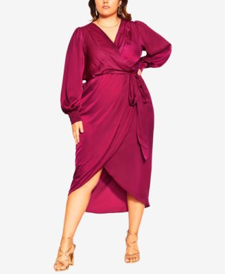 CITY CHIC Plus Size Opulent Wrap Midi Dress Macy s