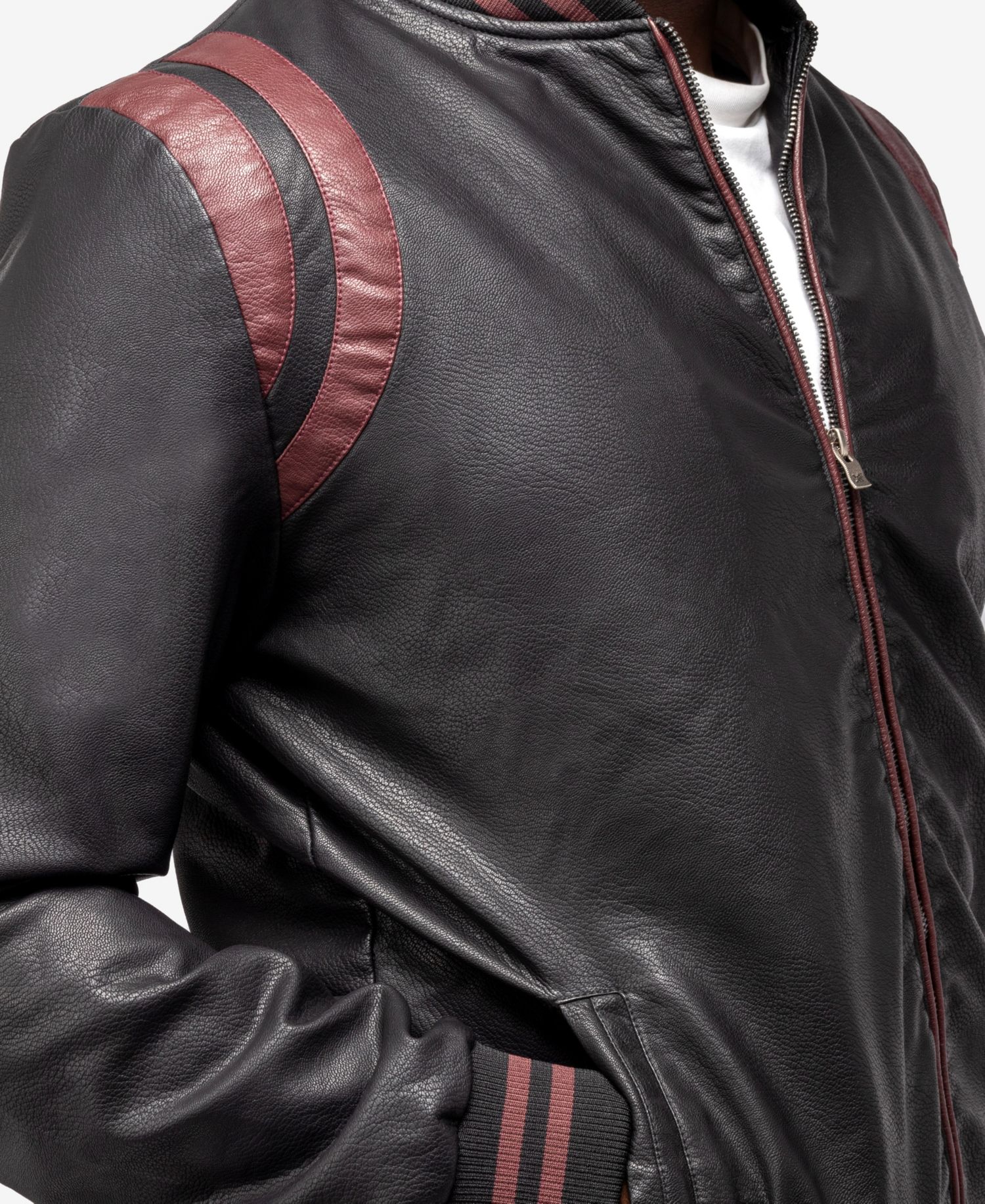 XRAY Men's Grainy PU Hooded Jacket With Faux Shearling Lining