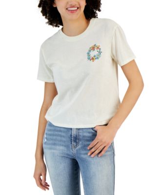 Rebellious One - Juniors' Short-Sleeve Crewneck Paradise Landscape T-Shirt